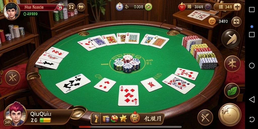 Tampilan gameplay QiuQiu yang seru dan interaktif.