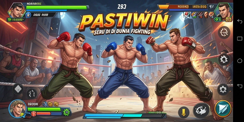 Gameplay seru dalam PASTIWIN dengan aksi pertarungan yang mendebarkan.