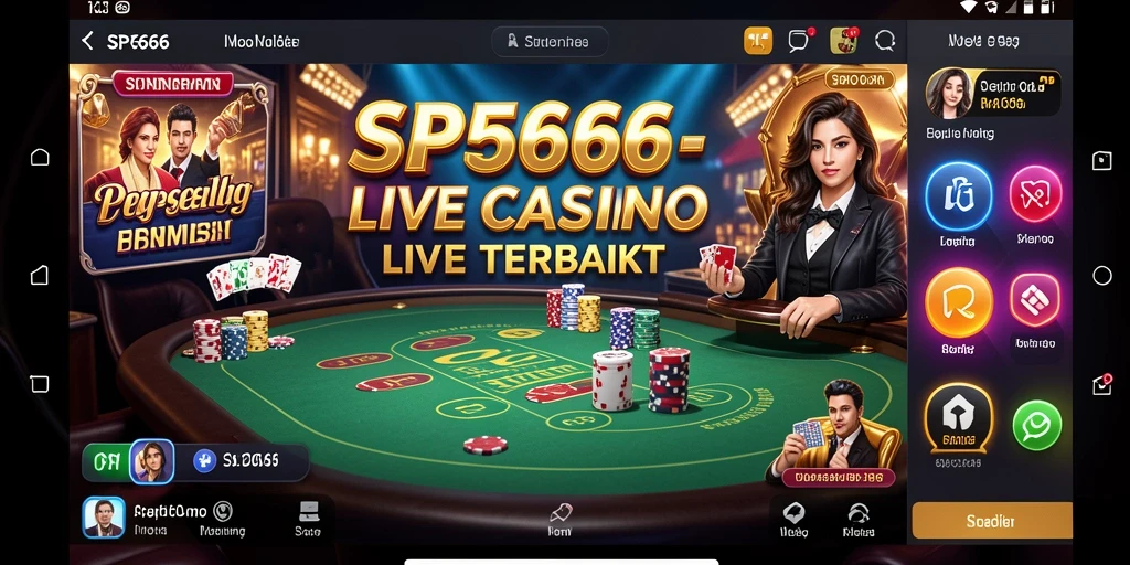 Screenshot utama SP666 menampilkan dealer dan meja permainan Live Casino.