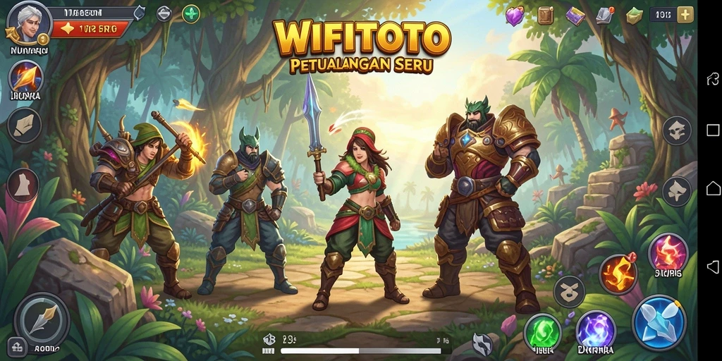 Screenshot gameplay WIFITOTO menampilkan aksi seru dalam pertempuran RPG.